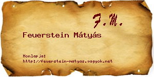 Feuerstein Mátyás névjegykártya